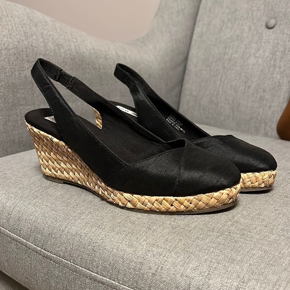 Steve Madden P-Katy black wedge espadrille size 6.5
